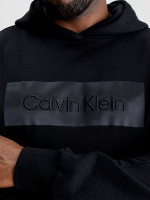 black plus size relaxed logo sweatshirt for men calvin klein