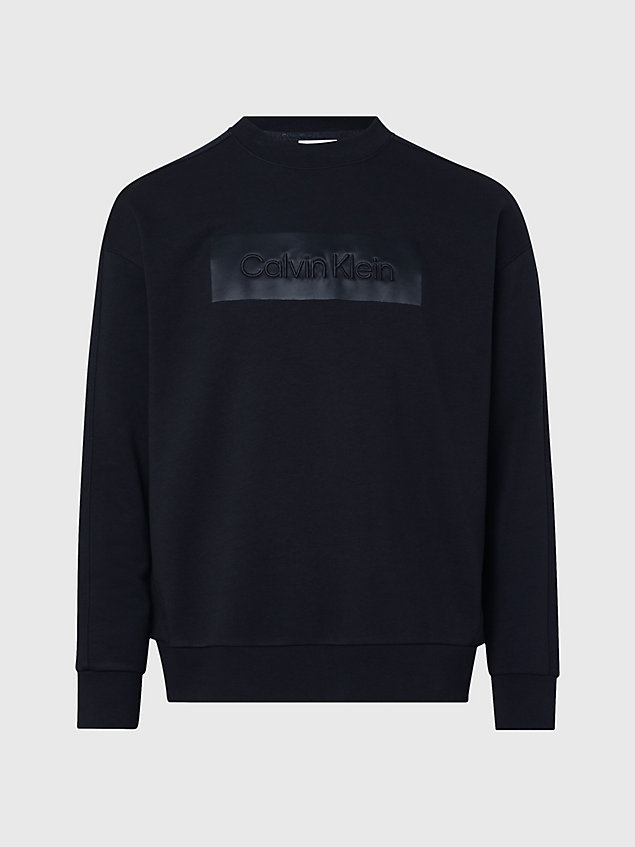 black plus size relaxed logo sweatshirt for men calvin klein