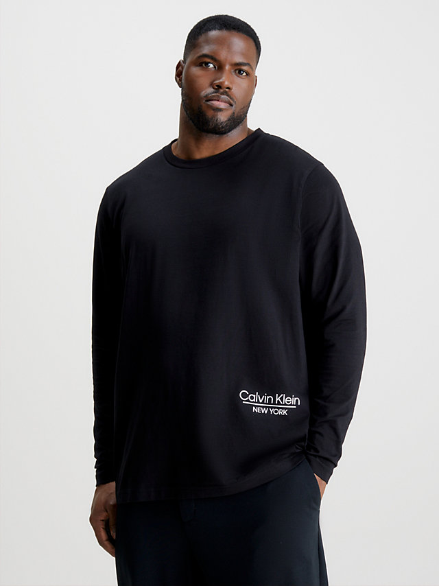 CK Black Plus Size Long Sleeve T-Shirt undefined men Calvin Klein
