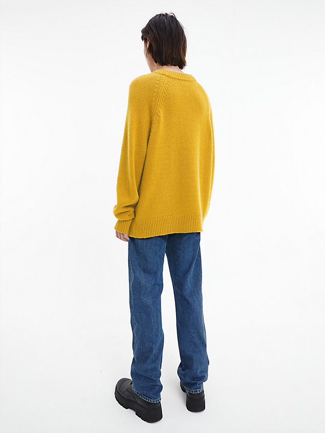 yellow unisex wool blend jumper - ck standards for unisex calvin klein