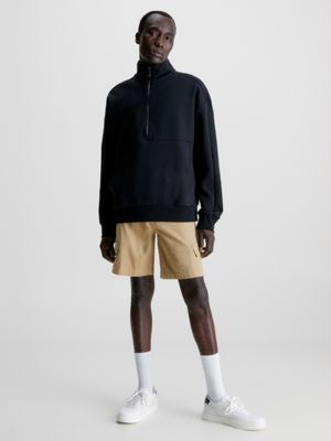 ck black organic cotton zip sweatshirt for men calvin klein