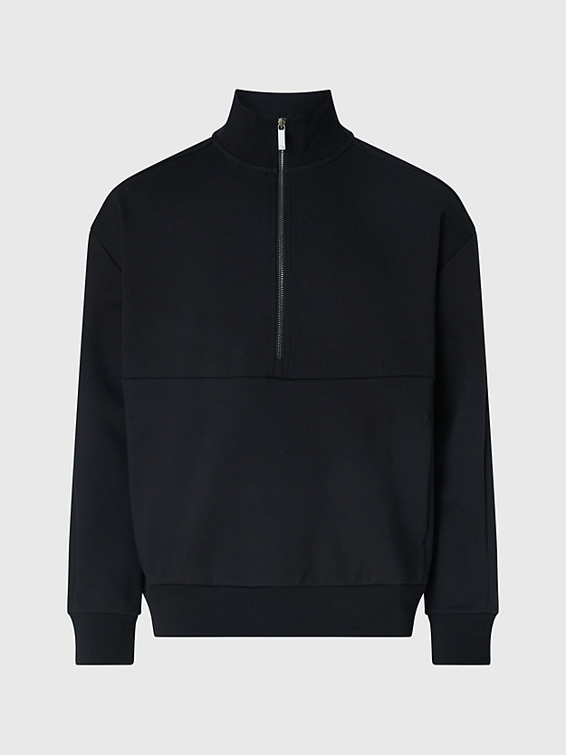 ck black organic cotton zip sweatshirt for men calvin klein