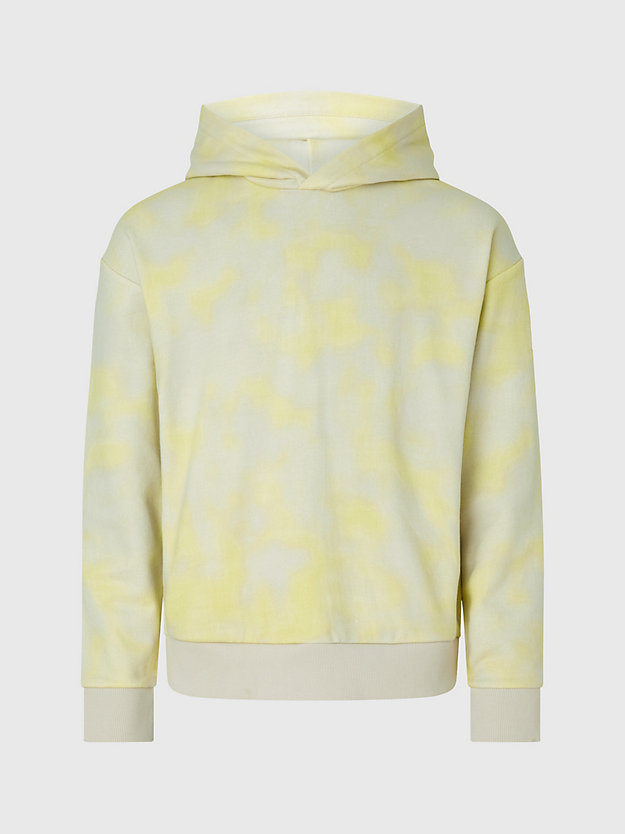 yellow sand/stony beige camo camo print hoodie for men calvin klein