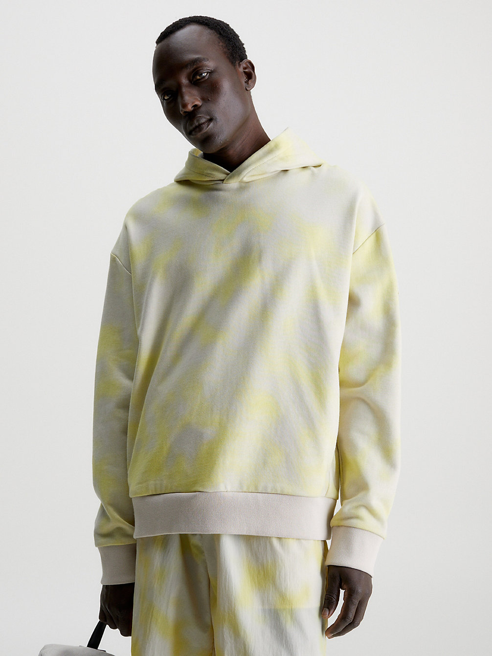 YELLOW SAND/STONY BEIGE CAMO Hoodie Met Camouflageprint undefined heren Calvin Klein