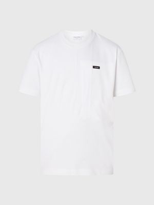 BRIGHT WHITE Mesh Pocket T-shirt for men CALVIN KLEIN