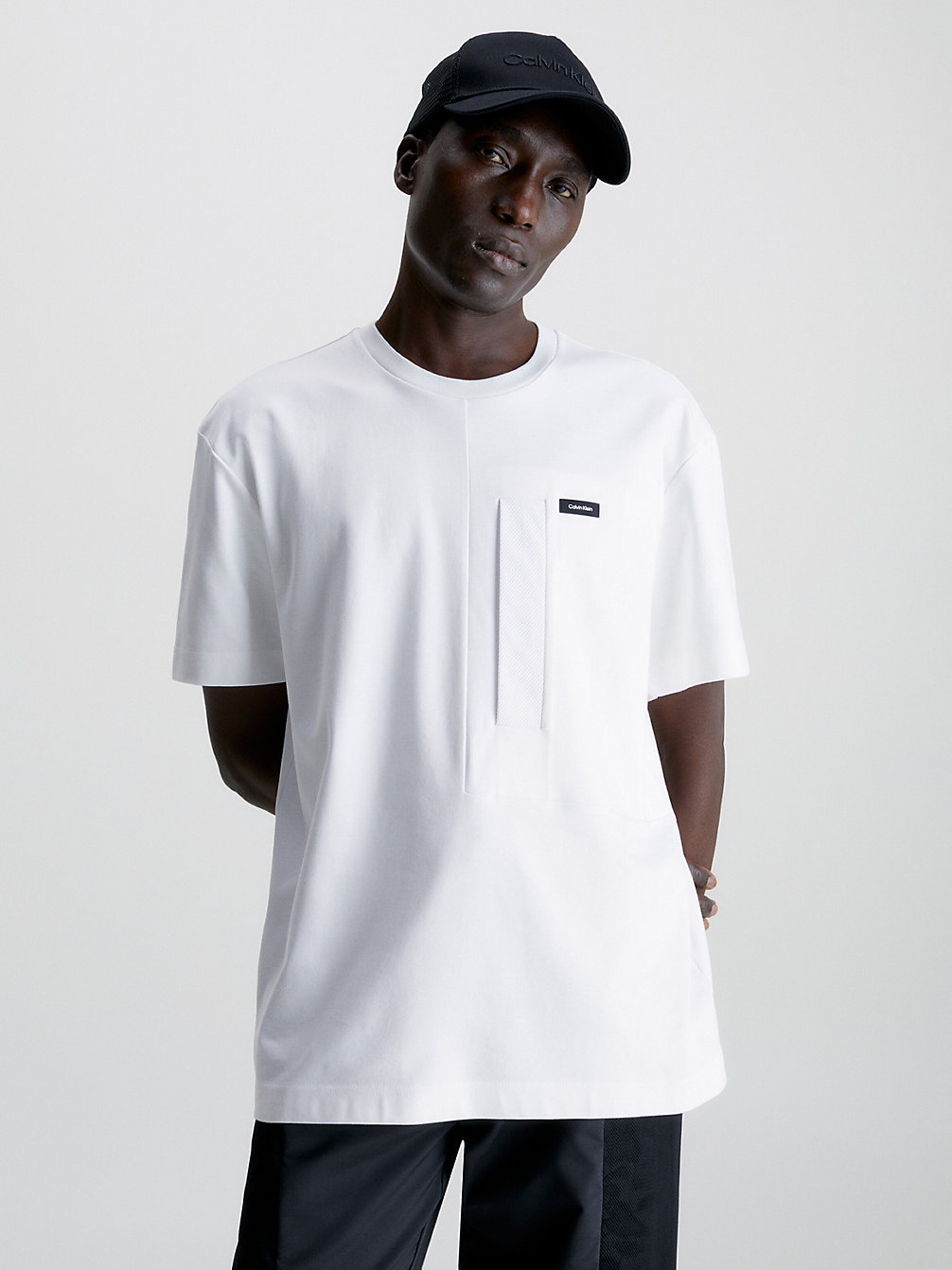 BRIGHT WHITE T-Shirt Met Mesh Zakje undefined heren Calvin Klein