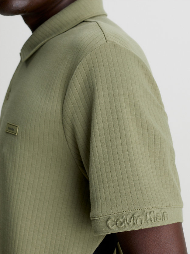 DELTA GREEN Ribbed Logo Polo Shirt for men CALVIN KLEIN