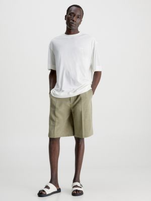 EGRET Relaxed Sheer Sleeve T-shirt for men CALVIN KLEIN