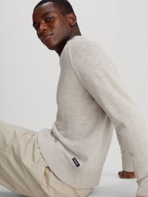 atmosphere slub textured jumper for men calvin klein