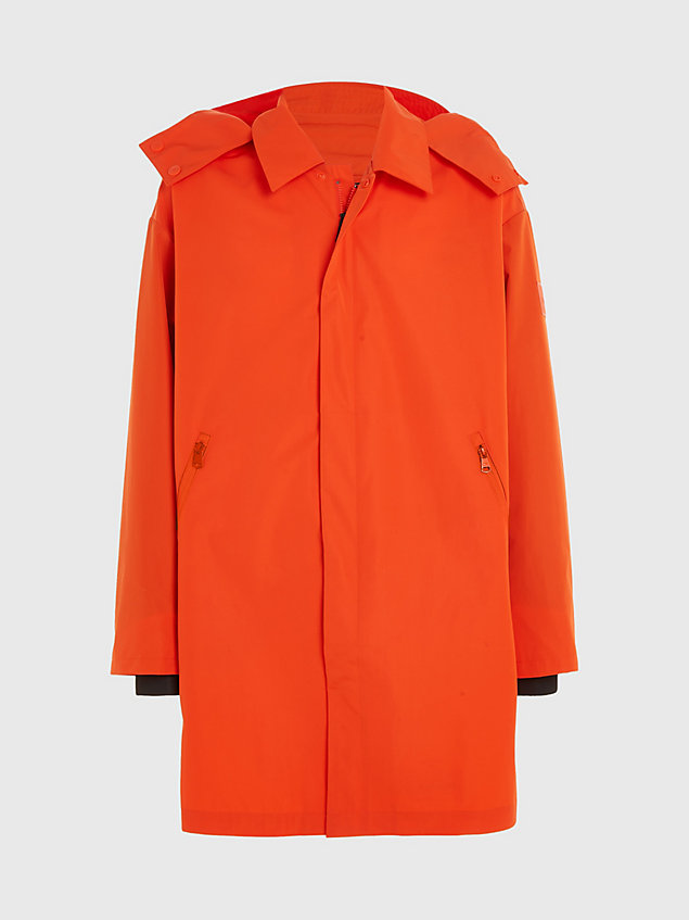 orange sorona car coat voor heren - calvin klein