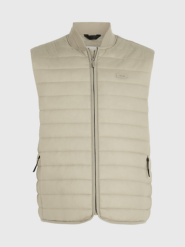 fresh clay quilted crinkle gilet for men calvin klein