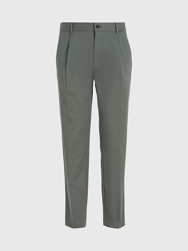 thyme tapered twill pleated trousers for men calvin klein