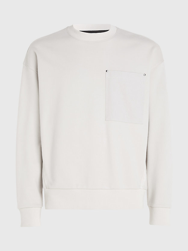 stony beige organic cotton workwear sweatshirt for men calvin klein