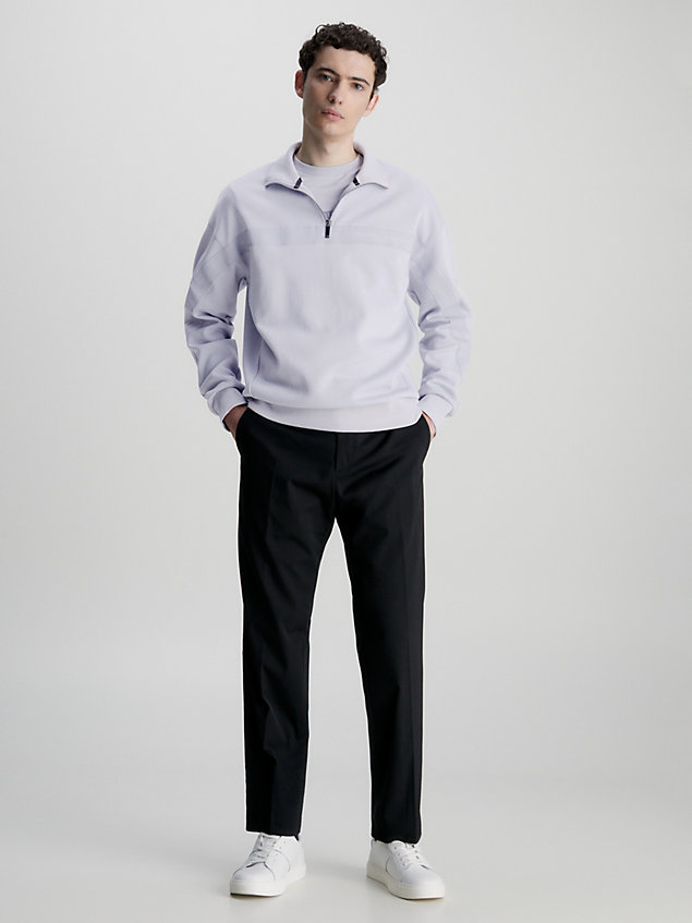 sweat-shirt avec col zippé purple pour hommes calvin klein