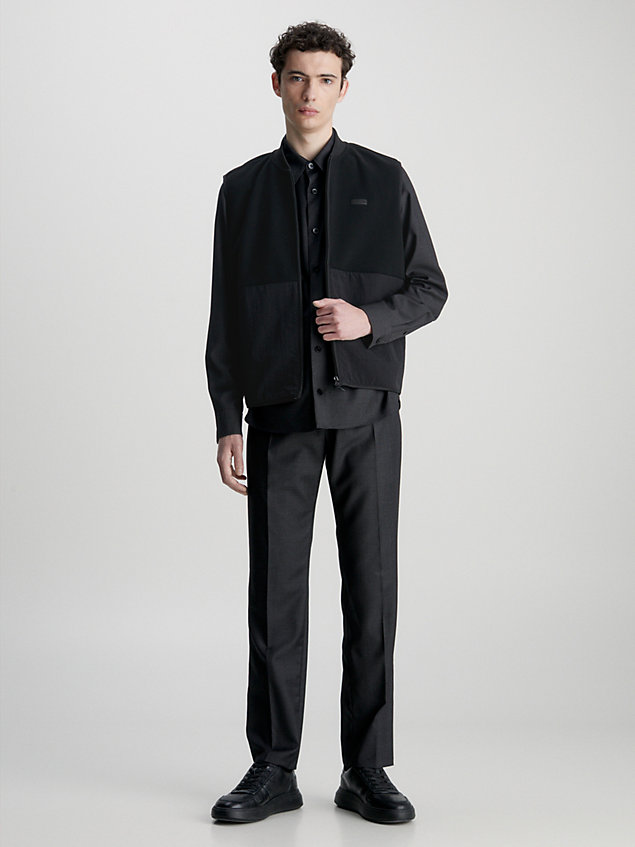 veste sans manches zippée en polaire contrecollée black pour hommes calvin klein