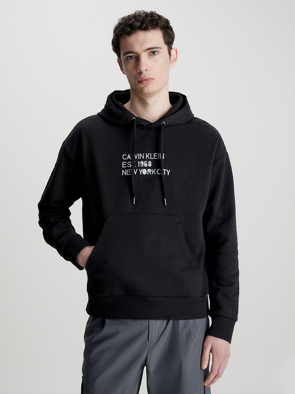 CK BLACK Sweat-Shirt À Capuche Avec Imprimé Mélangé Et Logo undefined hommes Calvin Klein