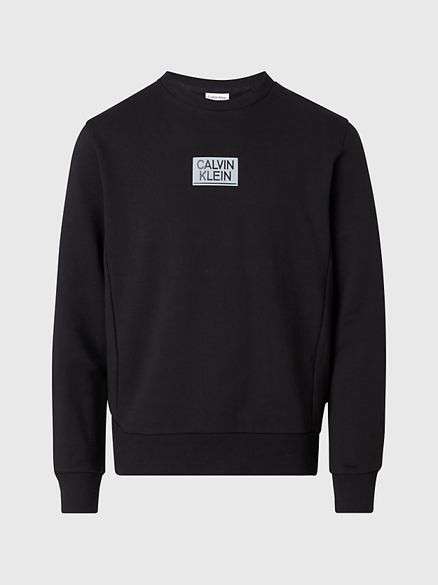 ck black organic cotton logo sweatshirt for men calvin klein
