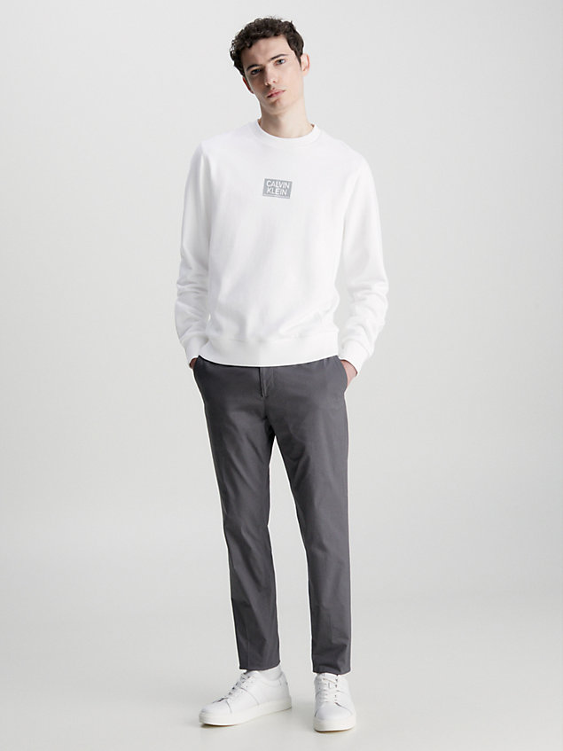 white organic cotton logo sweatshirt for men calvin klein