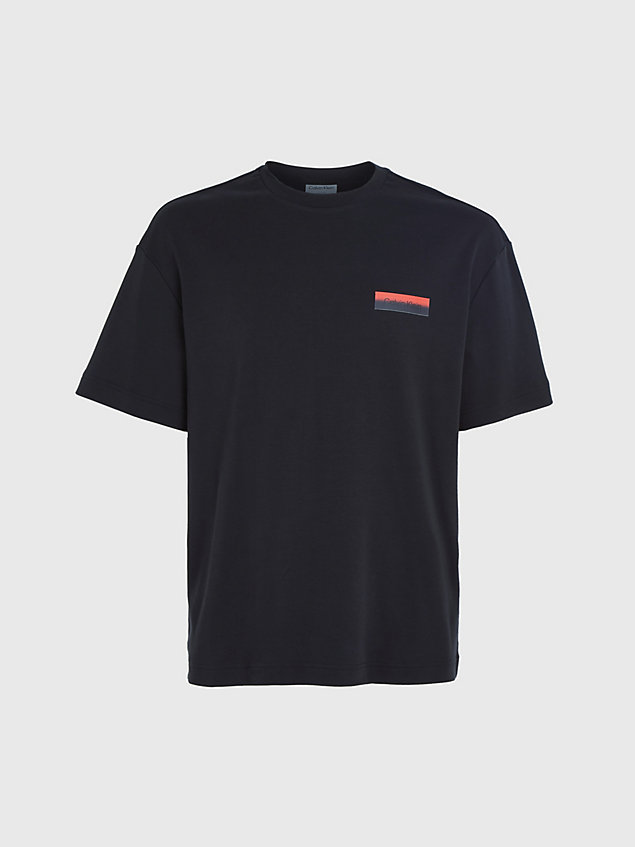 black t-shirt z nadrukiem ombre na plecach dla mężczyźni - calvin klein