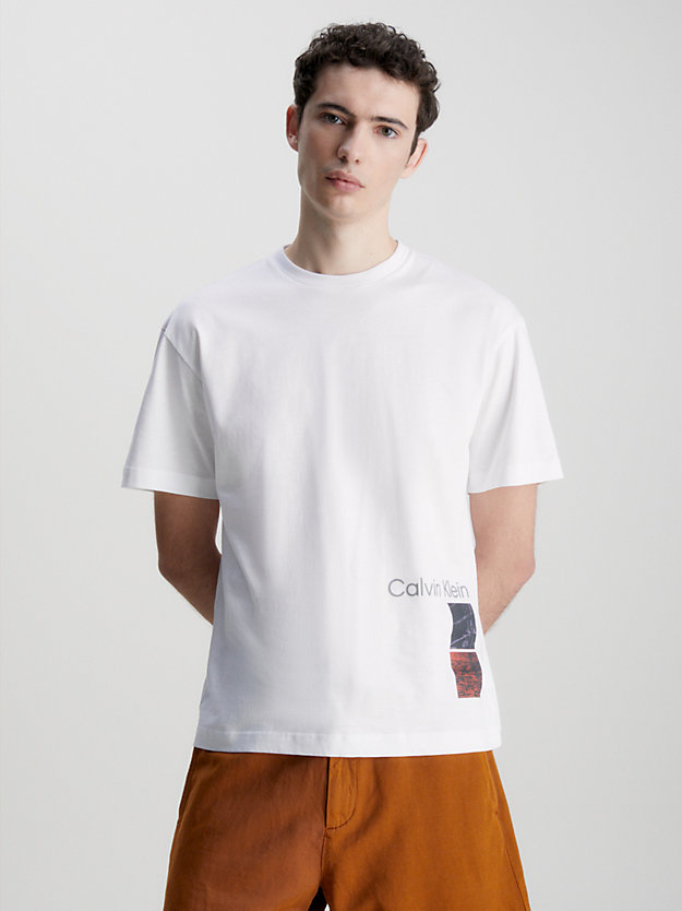 bright white logo graphic t-shirt for men calvin klein