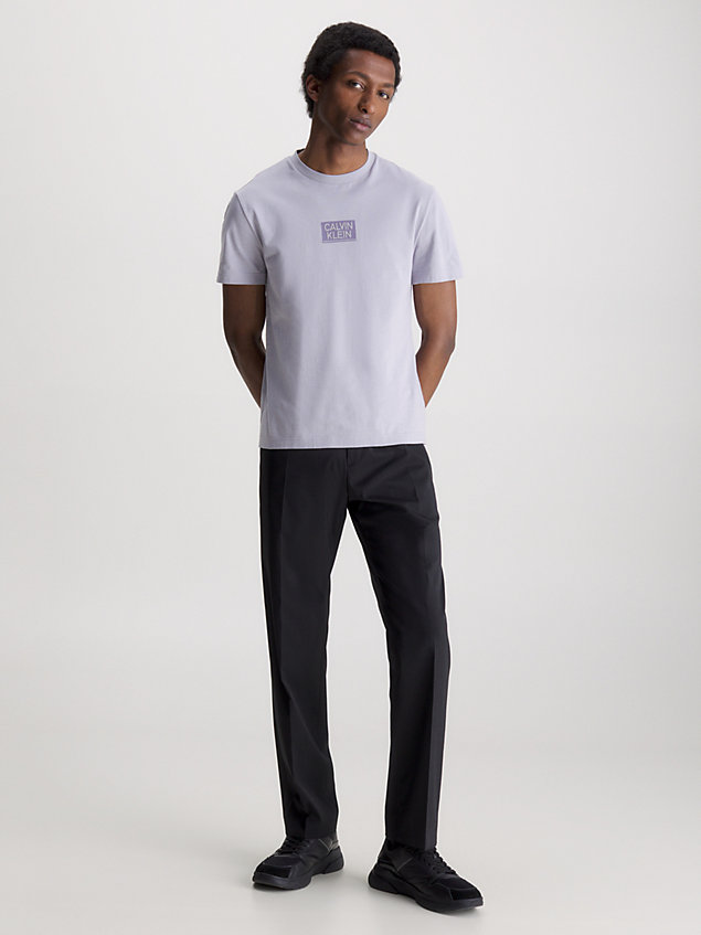camiseta de algodón orgánico con logo purple de hombre calvin klein