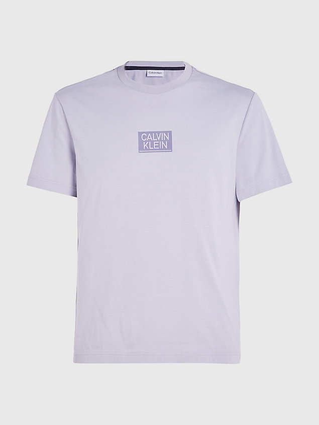 purple logo-t-shirt aus bio-baumwolle für herren - calvin klein