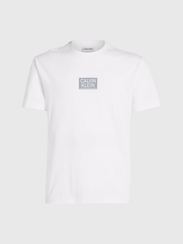 white organic cotton logo t-shirt for men calvin klein