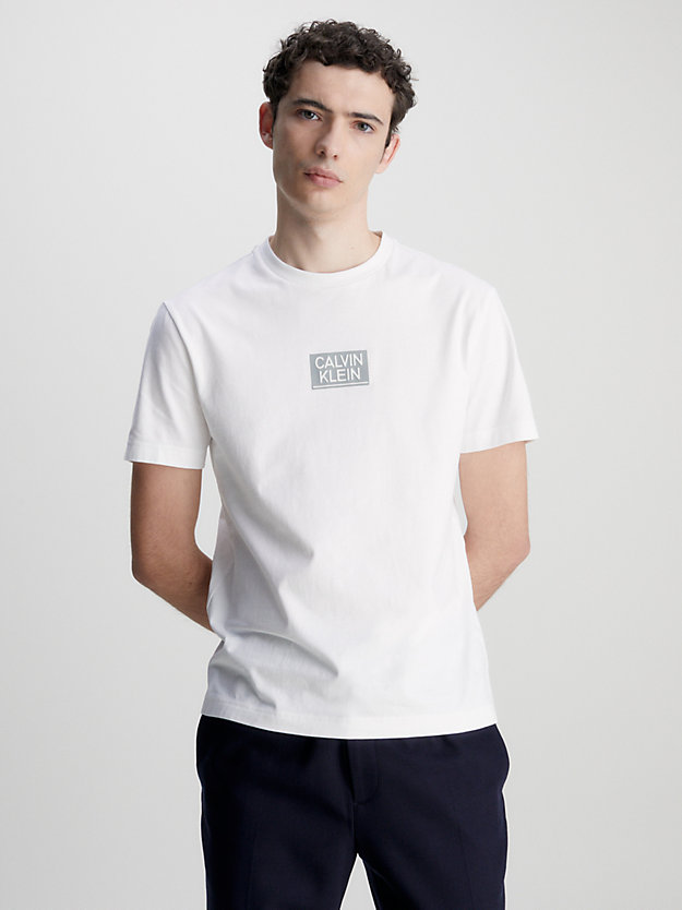BRIGHT WHITE Organic Cotton Logo T-shirt for men CALVIN KLEIN