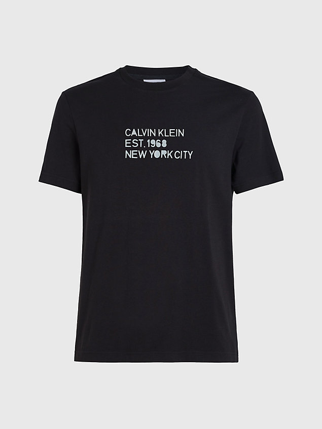 camiseta de algodón orgánico con logo black de hombre calvin klein