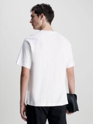 BRIGHT WHITE Refibra Logo T-shirt for men CALVIN KLEIN