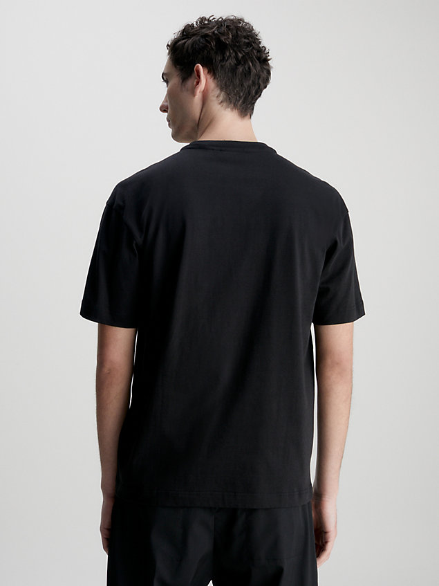 black t-shirt mit fotoprint für herren - calvin klein