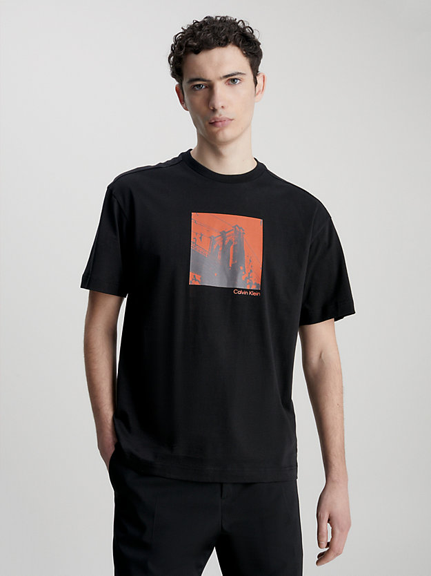 CK BLACK T-shirt imprimé photo for hommes CALVIN KLEIN