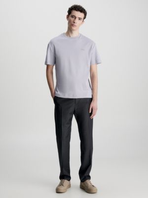dapple gray organic cotton logo t-shirt for men calvin klein