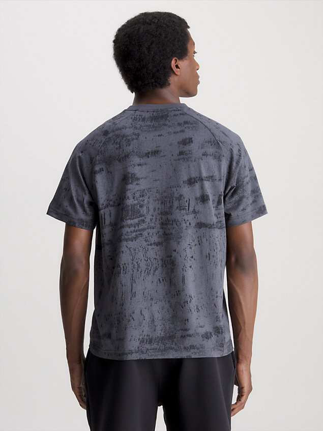 t-shirt con stampa effetto cemento grey da uomo calvin klein