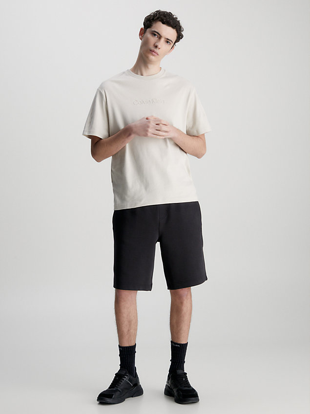 black jogging-shorts mit logo für herren - calvin klein