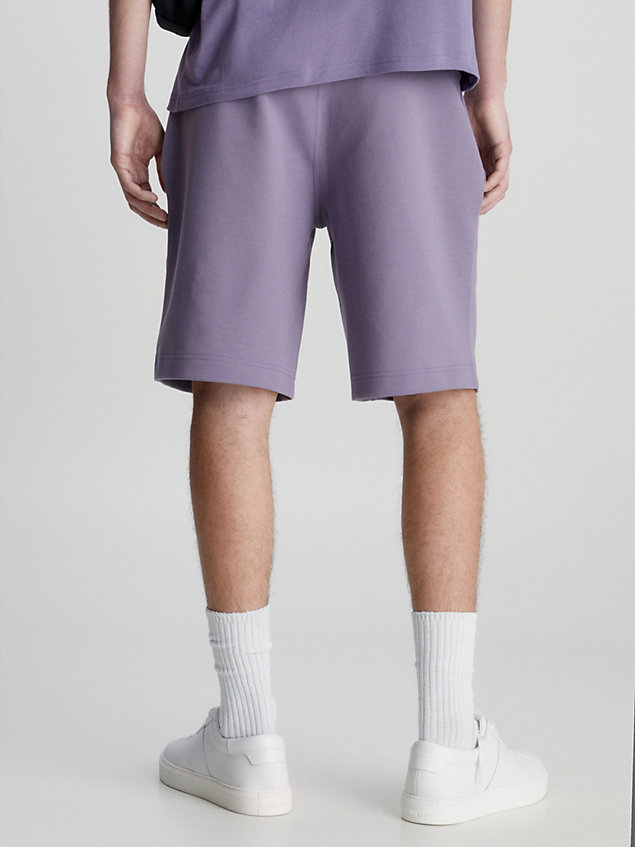 purple szorty dresowe z logo dla mężczyźni - calvin klein