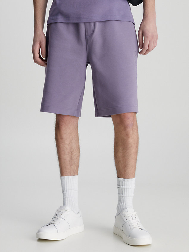 purple jogging-shorts mit logo für herren - calvin klein