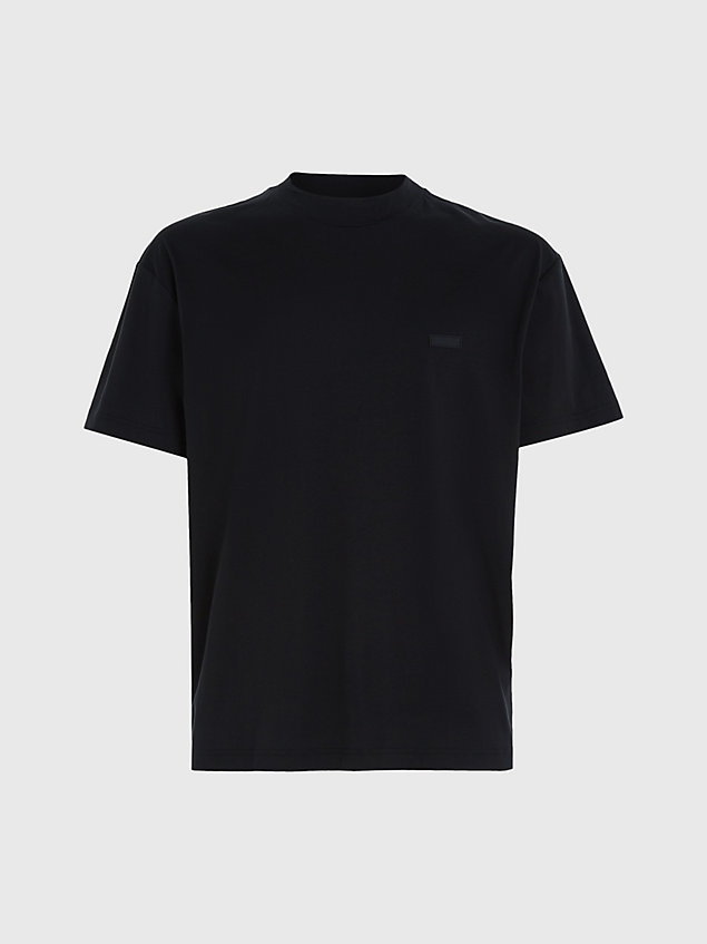 black mock neck t-shirt for men calvin klein
