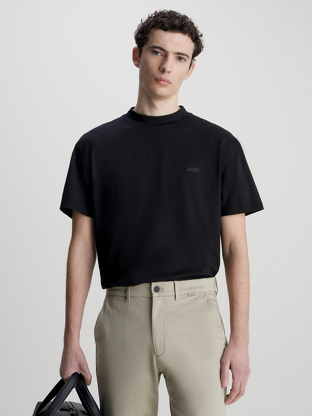 CK BLACK Mock Neck T-Shirt undefined men Calvin Klein