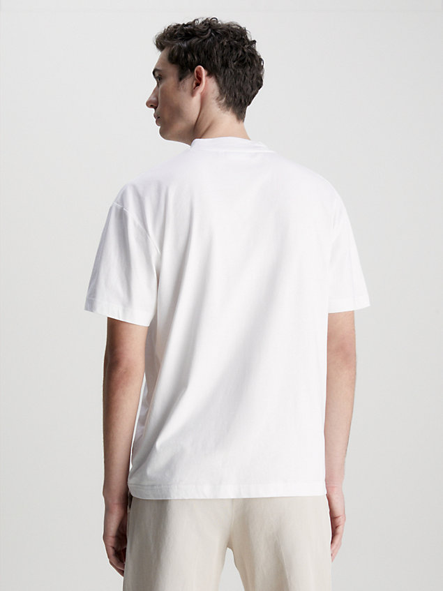 white mock neck t-shirt for men calvin klein
