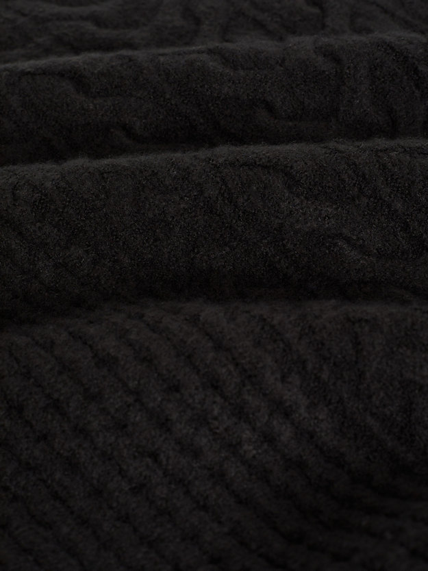 ck black kabelgebreide trui van wolmix voor heren - calvin klein