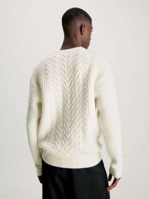 Wool Blend Cable Knit Jumper Calvin Klein®