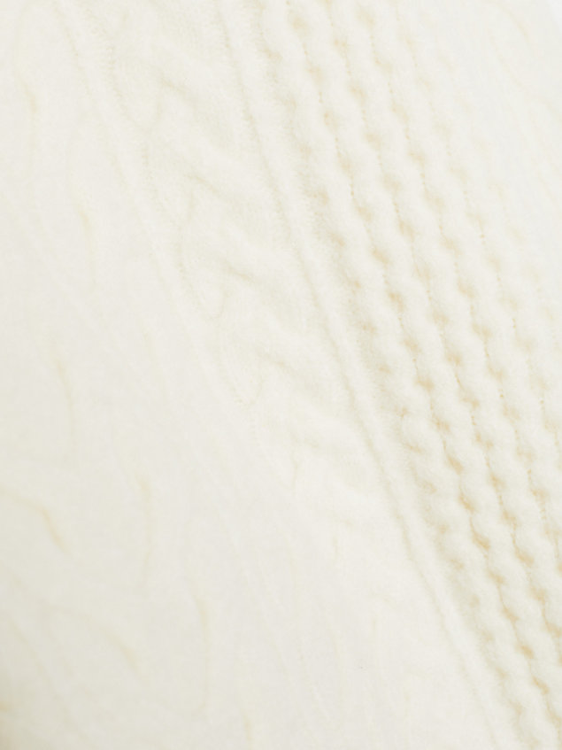 white kabelgebreide trui van wolmix voor heren - calvin klein