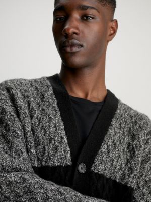 Black textured outlet cardigan