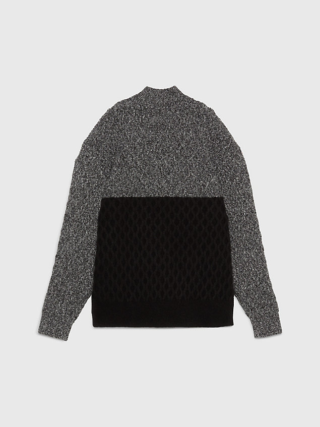 maglione testurizzato a righe grosse colorate black da uomo calvin klein