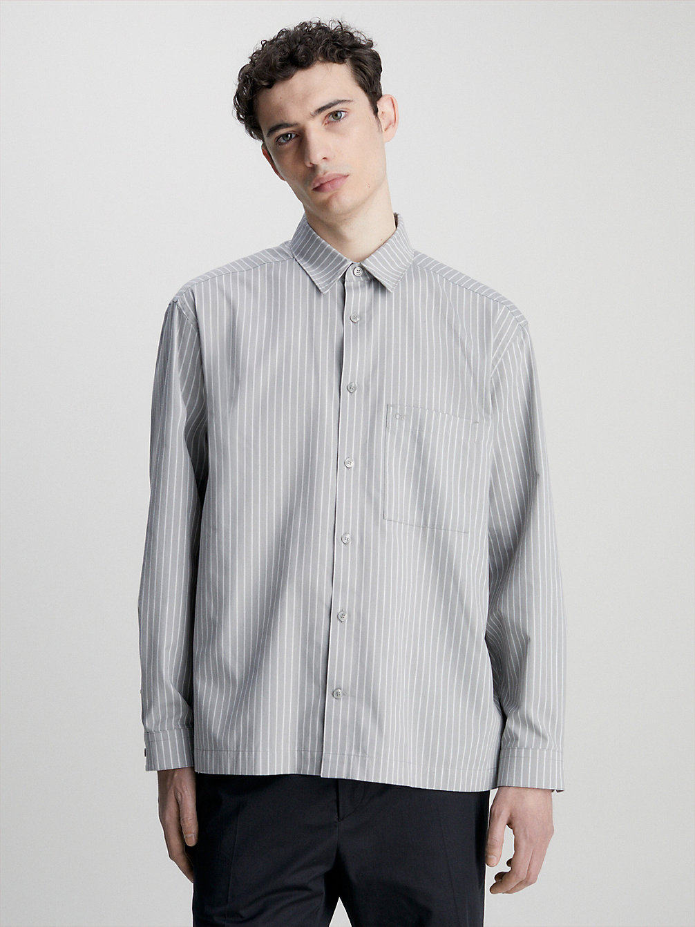 GRANITE ROAD Oversized Twill Striped Shirt undefined men Calvin Klein