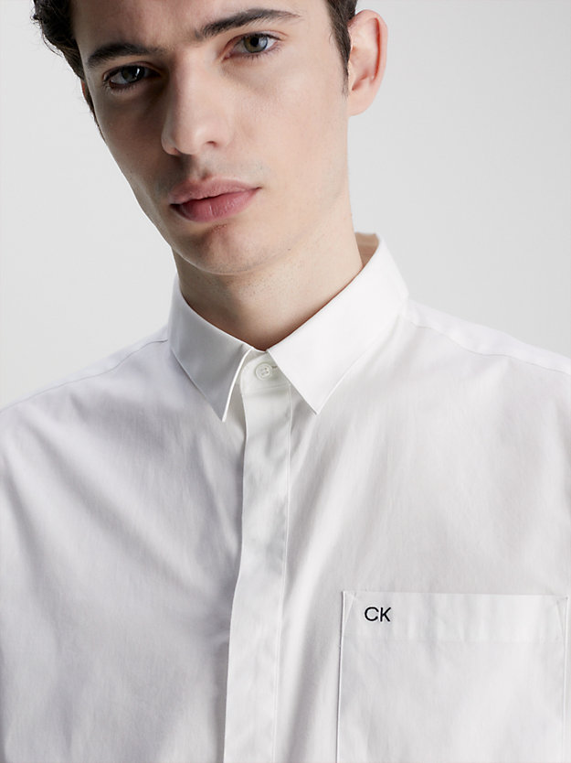 BRIGHT WHITE Boxy Short Sleeve Shirt for men CALVIN KLEIN