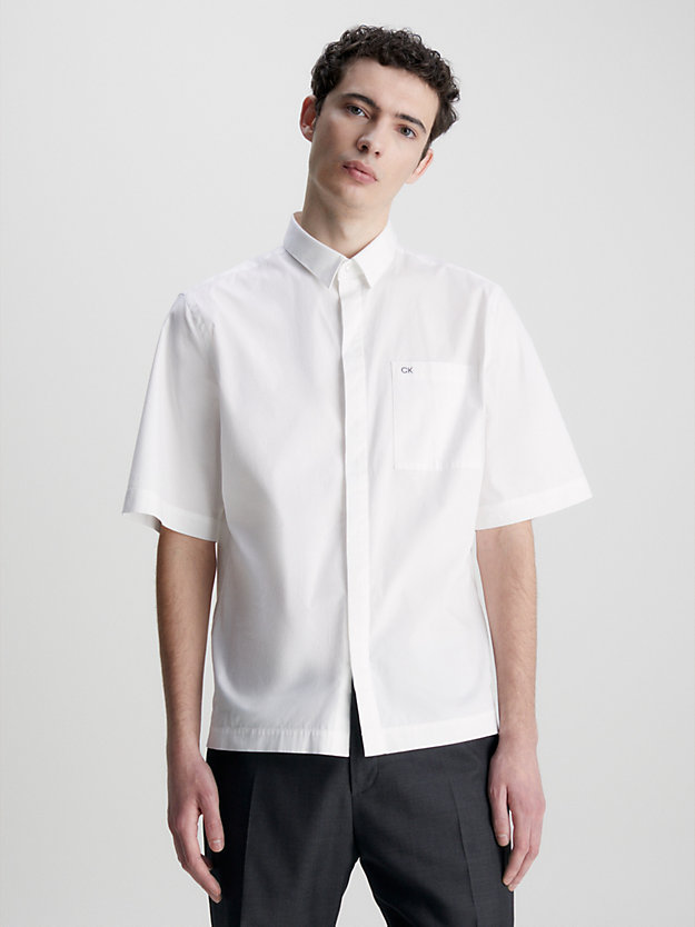 BRIGHT WHITE Boxy Short Sleeve Shirt for men CALVIN KLEIN