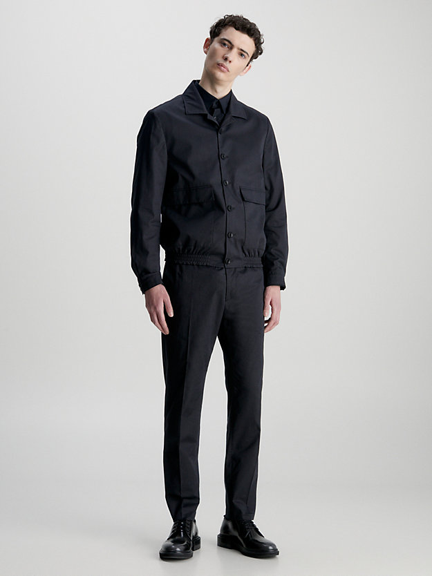 ck black slim cropped seacell trousers for men calvin klein