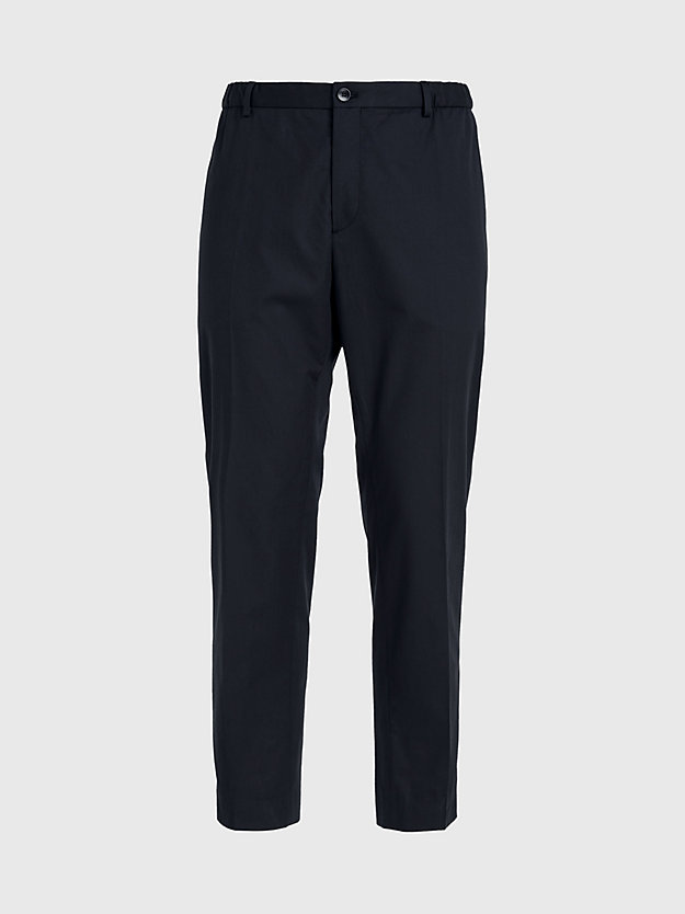 ck black slim cropped seacell trousers for men calvin klein